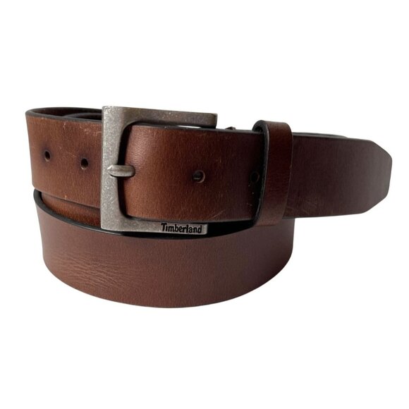 Timberland Leather Brown Belt Men Size 56 Big & Tall - Picture 1 of 6